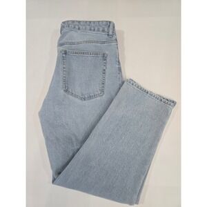 HM Women Light Wash High Waist Straight Leg Denim Jeans Blue Size 12